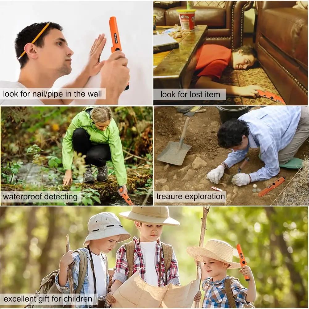 Metal Detector Outdoor Adventure Handheld Metal Detector,Pinpointer Finder Waterproof 360° Side Scan Metal Detector Rod.