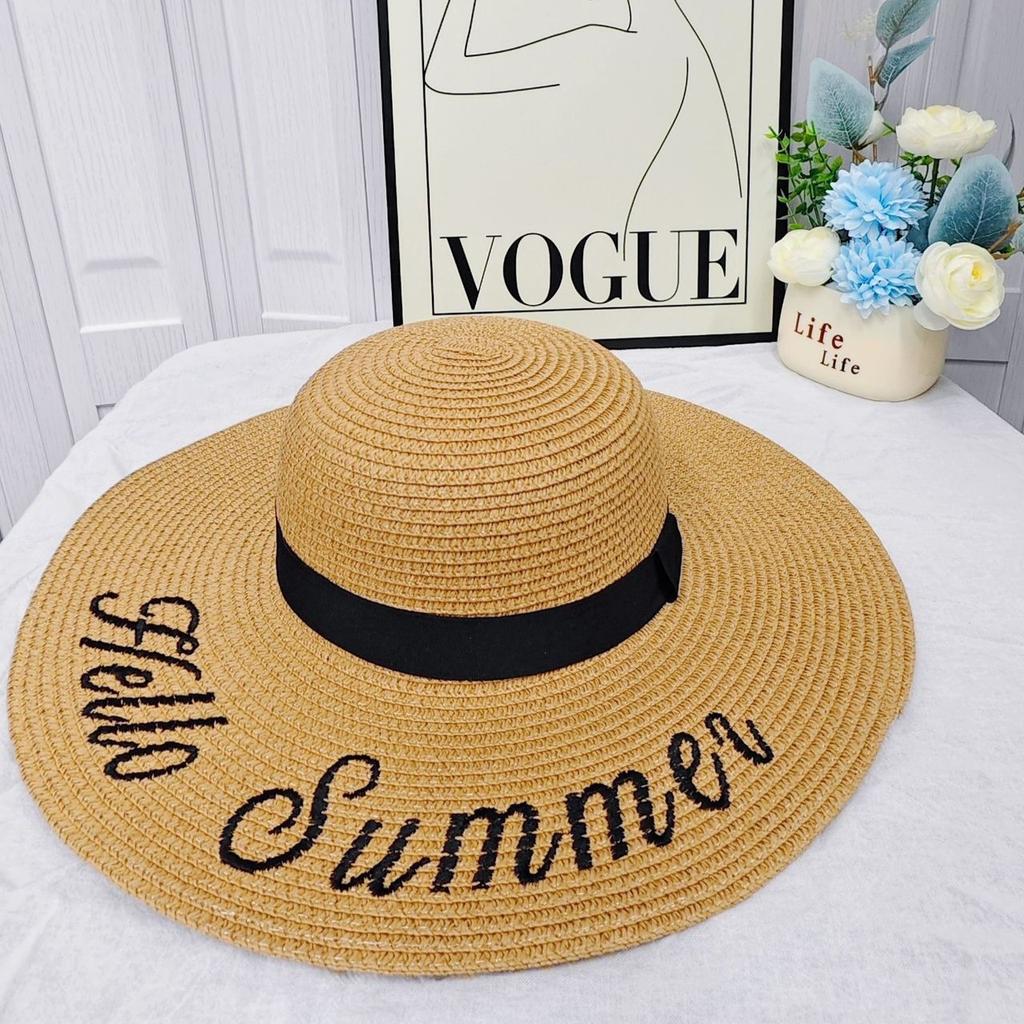 Straw Tote Bag & Wide Brim Sun Hat 2-Piece Set, Beach Bag and UV Protection Straw Hat Combo for Women, for Vacation & Travel
