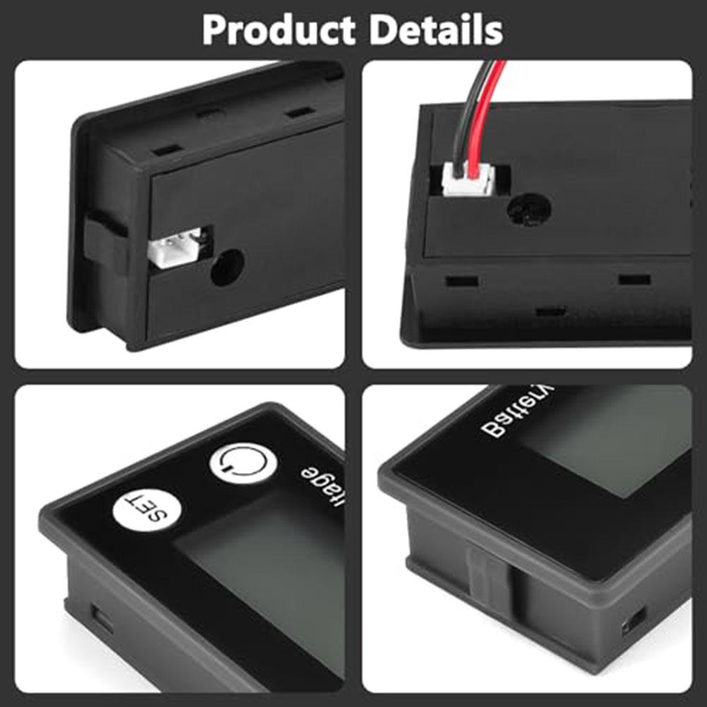 Indikátor kapacity baterie DC 8V-100V LED kyselinový lithiový pro LiFePO4 auto/motocykl voltmetr měřič napětí 12V 24V 36V 48V 60V 7