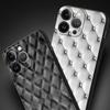 Quilted Texture Sofa Pattern Crown Phone Case For iPhone 17 16 15 Pro Max 11 12 13 14 7 8 Plus SE 2020 X XR XS Cover Soft Black