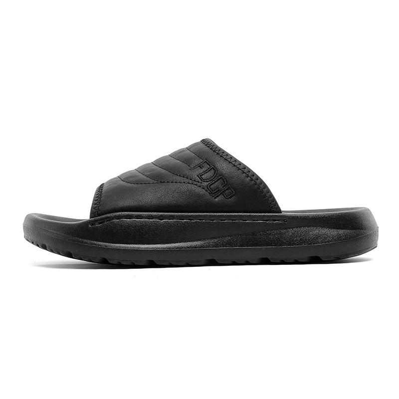 

Men s slippers trendy brand summer wear black one-word slippers soft bottom outdoor men s sandals 317299 black-J 44