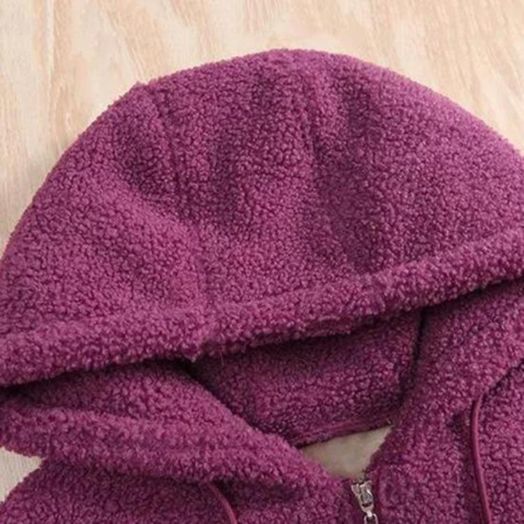 Women Winter Fleece Hoodie Windproof Thick Outerwear Cardigan Jacket with Drawstring Hood Full Sleeves Zipper Closure