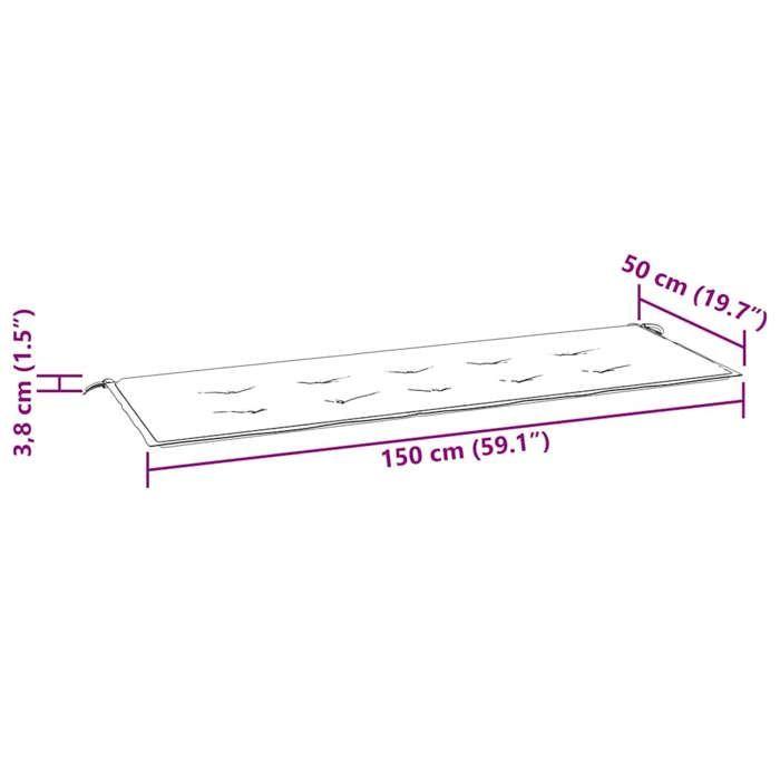 VidaXL Garden Bench Cushion, Non-Slip Chair Pad, Terrace Patio Living Room Decoration, Pink 150x50x4 361162