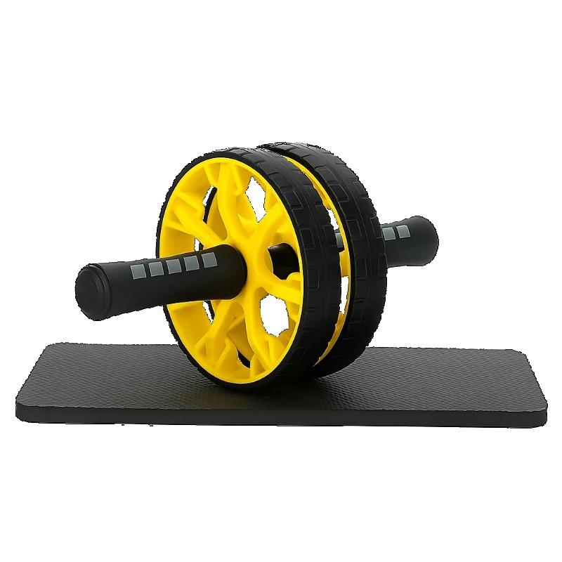 Double Round Abdominal Exercise Wheel, Including Kneeling Pad, Home Fitness Equipment for Core Abdominal Training, for Gift