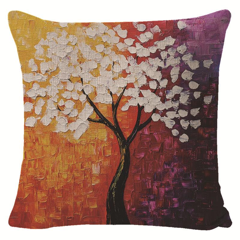 New Nordic Impression Oil Painting Style Pillowcase Jit Living Room Car Bedroom Decoration