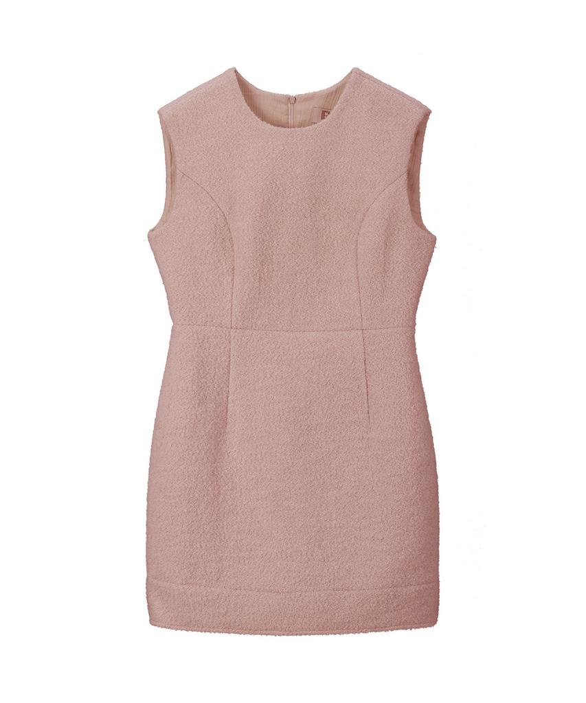RENEJ Bobo Round Tweed Mini Dress