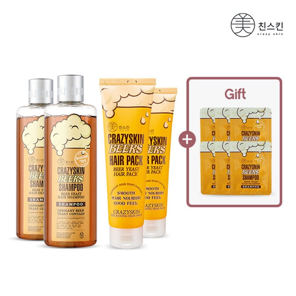 

Шампунь Crazy Skin Beer Yeast 300 г*2 + Маска для волос 200 г*2 / 6 образцов включены