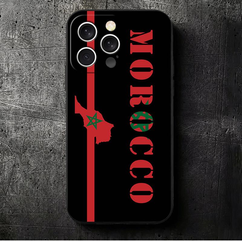 

Morocco Flag Soft Phone Case for iPhone 16 16E 17 Air 15 Pro Max 14 Plus 13 Mini 11 12 7 Black Cover Back Shell iPhone 13 Mini