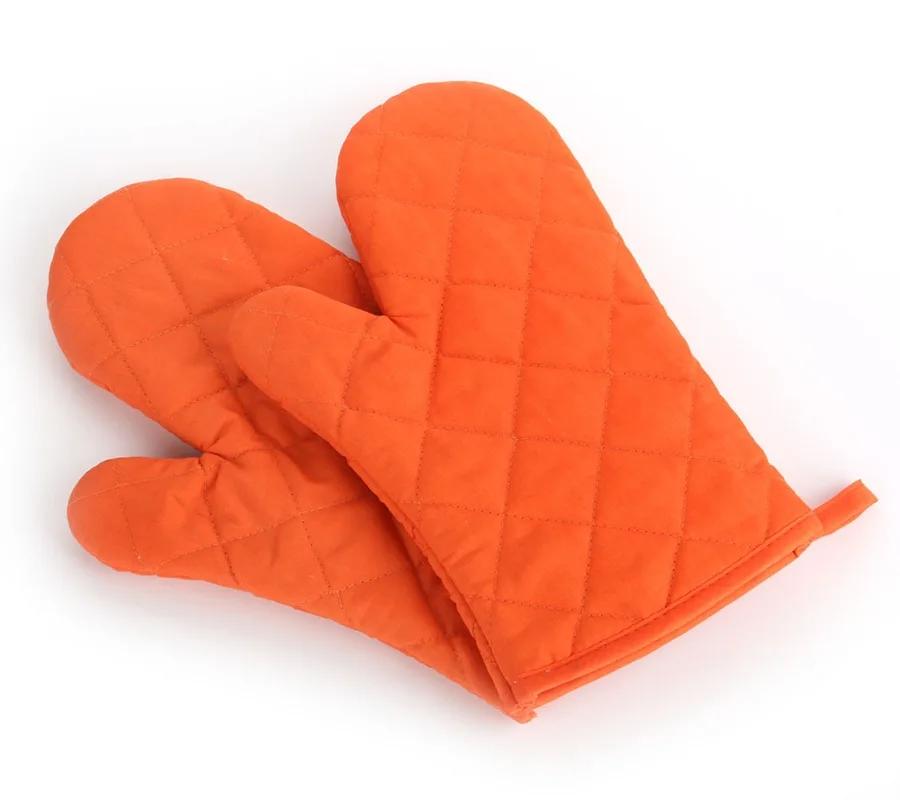 Solid Color Quilted Microwave Oven Ironing Heat Insulation Heat Resistant Non-slip Gloves Kitchen Oven Baking