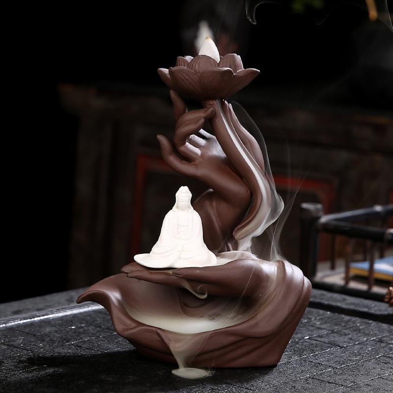 Buddha Hand Backflow Incense Burner - Creative Home Decor Ornament