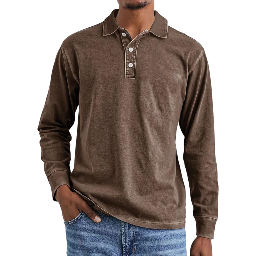 Men'S Knitted Shirt Street Casual And Fashionable Long Sleeved Top
