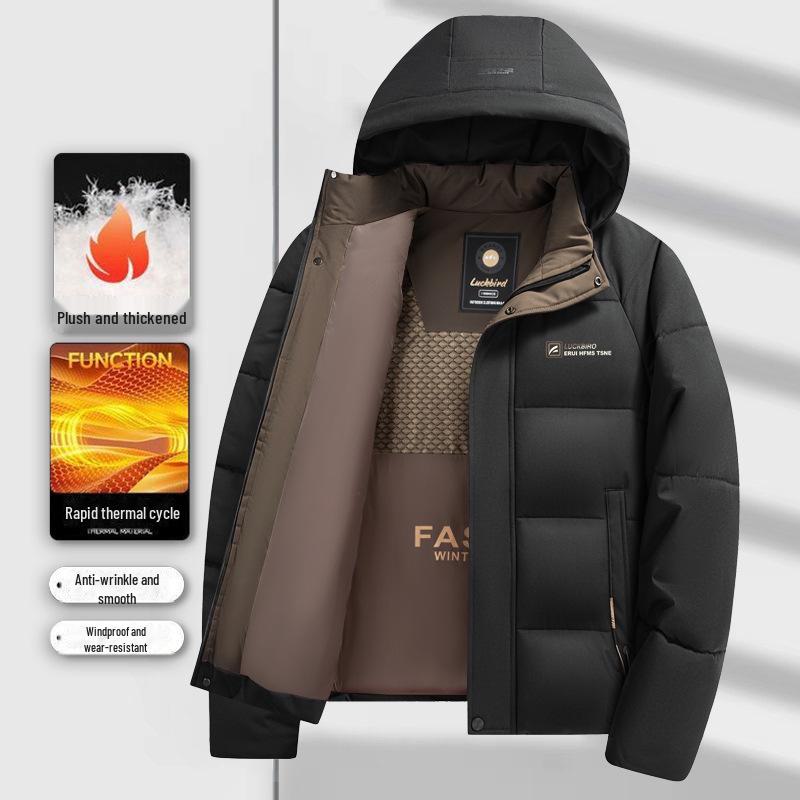 2024 Herren Dicke Baumwolljacke mit Stehkragen - Langarm Wintermantel für Mittelalte und Ältere