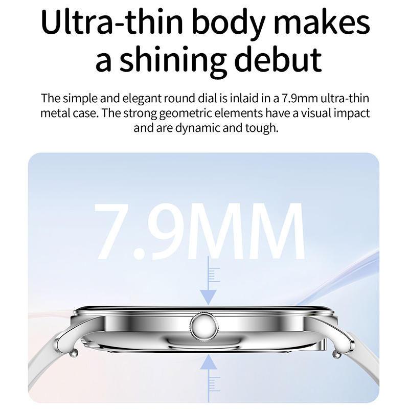 New Ultra-Thin Fashion Women Smart Watch 1.43 inch  Sports Health Bracelet Bluetooth Call Waterproof Smartwatch Android