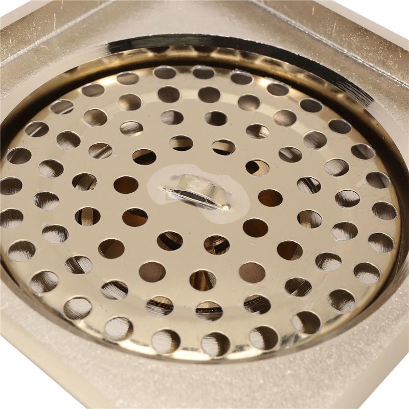 

3X Gold Square Floor Drain Shower Ground Drainer With Strainer Filter Drainage Clean For Bathroom Washroom-B61B золотой
