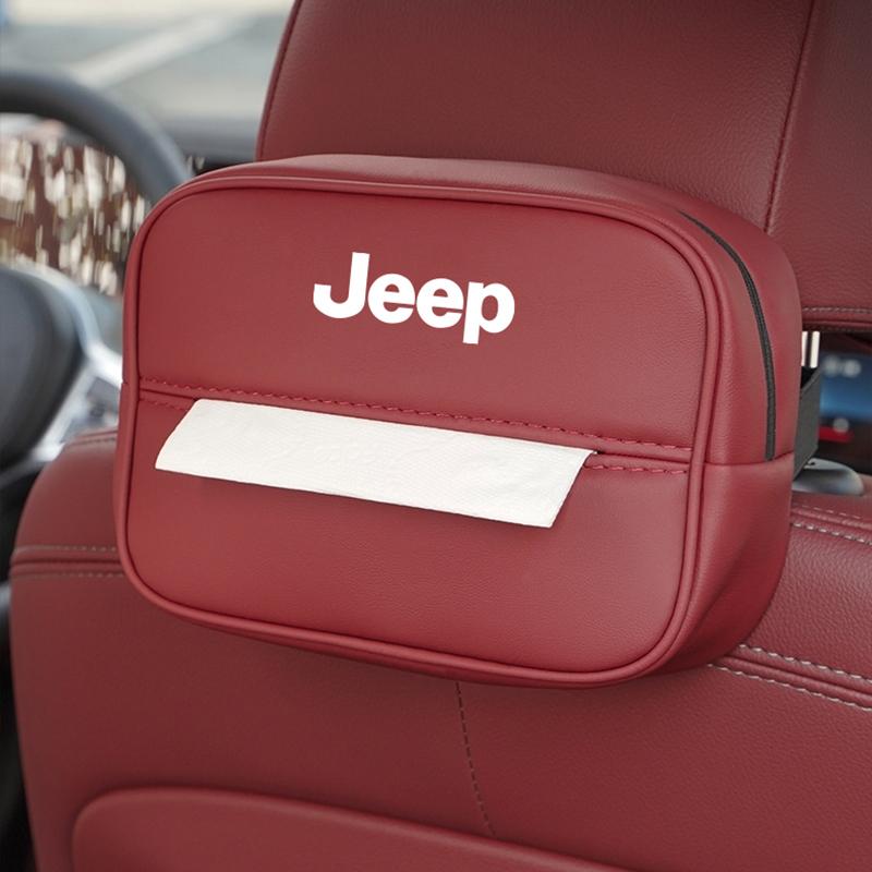 Car Interior Tissue Storage Bag Accessories Toilet Paper Organizer For Jeep Grand Cherokee Wrangler JK Gladiator Compass Patriot