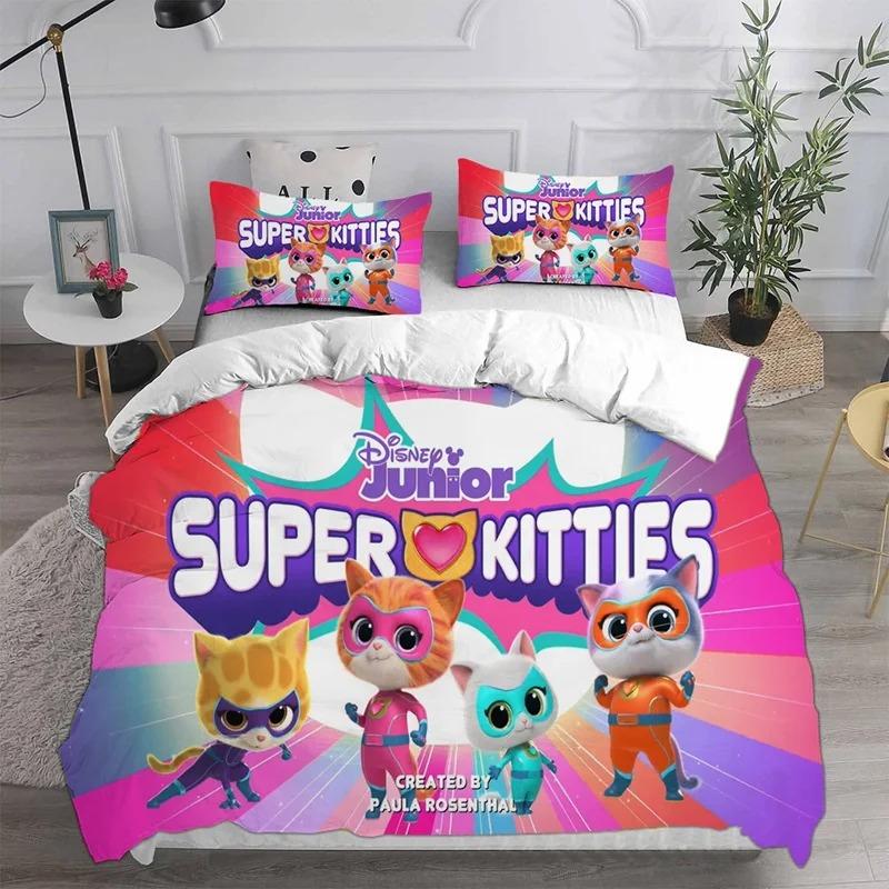 Anime Super Kitties Bedding Sets Comforter Quilt Bed Cover Duvetcover Pillow Case Sets Kids Adult Size  Home Textiles