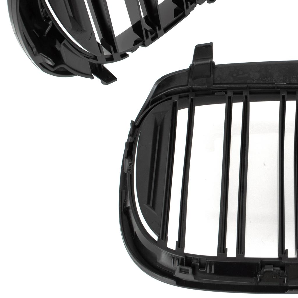 BMW 7 G11 G12 2015- Grille Between Headlights (Kidneys) Left + Right Set, Black Glossy Double Bar
