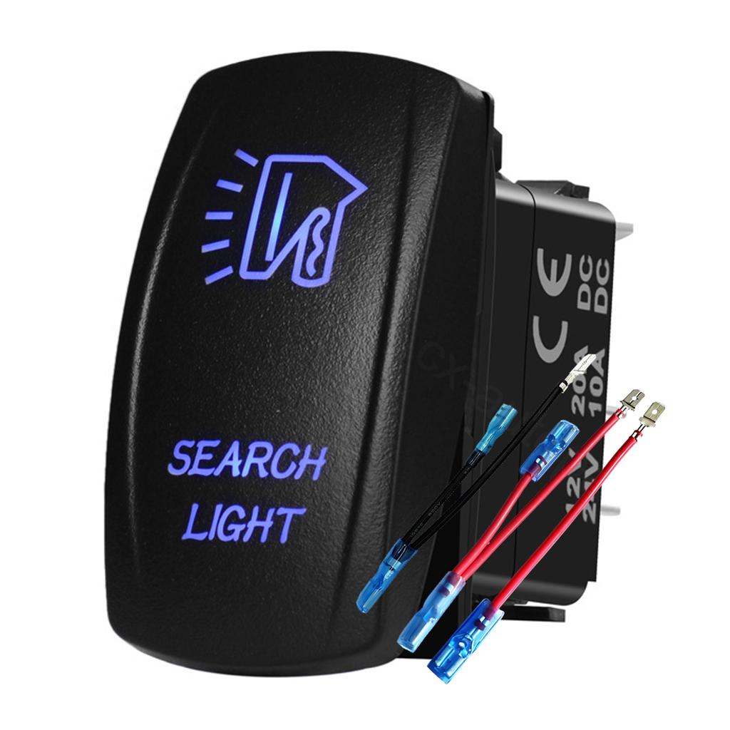 12V 24V Boat Trim Tabs Switch (ON)-OFF-(ON) Momentary Rocker Switch Waterproof Blue Light ON-OFF Toggle Switch With Harness Switches4