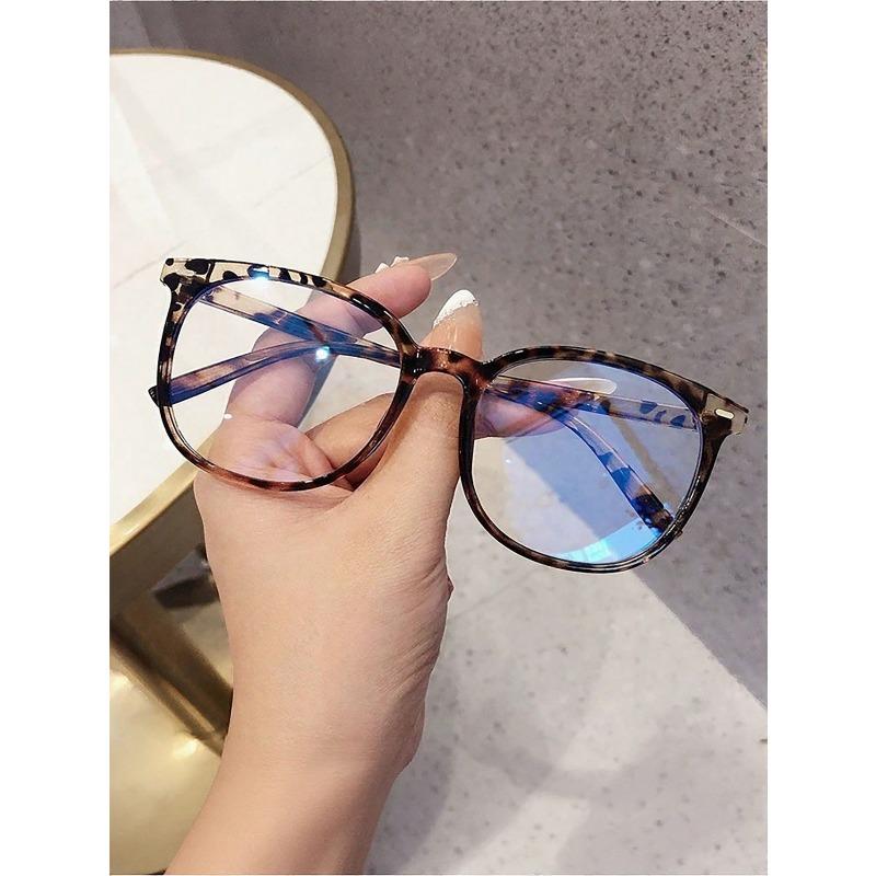 

Round Retro Leopard Color Ladies Glasses, Blue Light Glasses, Glasses, Eyeglasses Women, Fake Glasses Leopard разноцветный