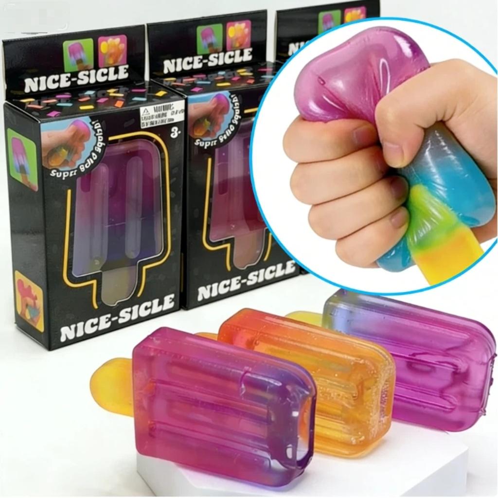 @Schylling Needoh Cub Senzorial de Strâns Jucărie:Ameliorarea stresului senzorial de vară, pentru strâns și joacă, Cutie surpriză Popsicle