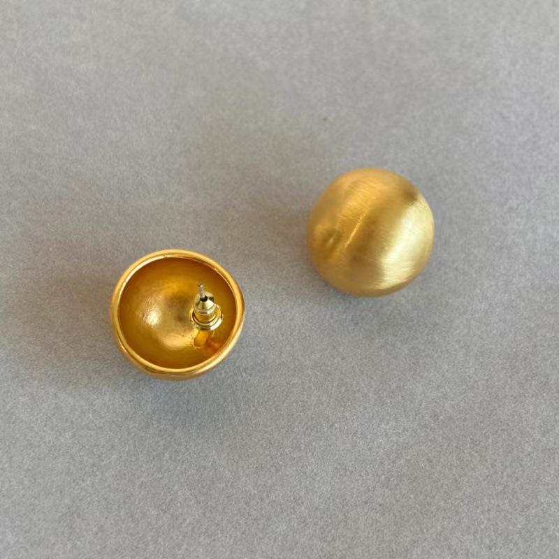 Gebürstet Matte Runde Kugel Vergoldete Silber Stecker