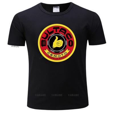 Herren Sommer hochwertiges T-Shirt Bultaco Cemoto Motorräder Herren schwarzer Druck T-Shirt Unisex Mode Rundhals T-Shirt