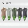 5 Pairs of Men's Summer Thin Pure Cotton Sweat Absorbing Deodorant Mesh Short Cotton Socksjavascript: