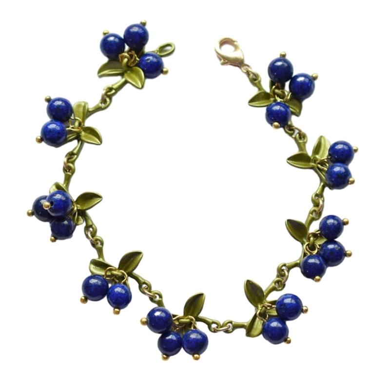 2026 NEW Sweet Colorful Beaded Plant Leaves Fruit Peach Cranberry Bracelet For Women Party Birthday Jewelry Gift