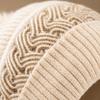 Women' Winter Hooded Hat with Scarf & Pom Pom - Ear-Covering Snood, Geometric Pattern Warm Hat Suitable for Skiing
