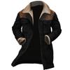 2025 Men's Vintage Suede Patchwork Jacket, Lamb Fleece Multi-Pocket Coat, Reverse Collar Outdoor Warm Fleece Coat for Men