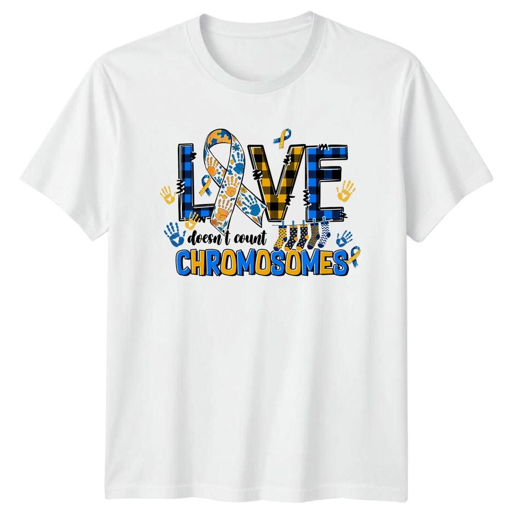 Love Doesnt Count Chromosomes Autism Awareness Graphic TShirt S