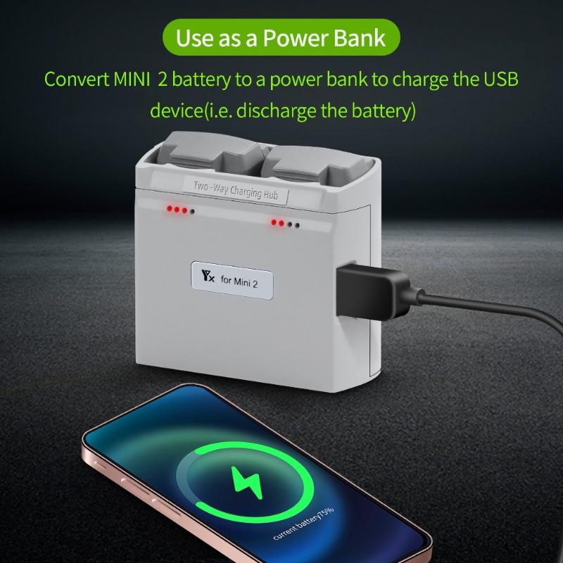 Two Way Charging Hubs for Mini 4K/2 Drones Battery Charging Charging Two Batteries for Mini 4K/2 Drones Accessories