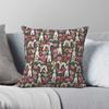 Bedlington Terrier Floral Pillowcase Polyester Linen Velvet Creative Zip Decor Throw Pillow Case Sofa Cushion Cover