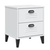 VidaXL Table de Chevet, Armoire de Nuit avec Tiroirs, Table de Téléphone, Meuble de Rangement Chambre, Industriel, Blanc 374908
