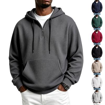 Men's Half-Zip Hoodie with Pocket Casual Pullover Sweatshirt
