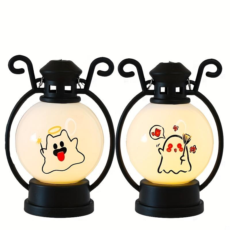 2 Stück Halloween Windlaterne Dekoration Kreatives Kleines Nachtlicht Atmosphärenlicht Geisterfest Requisite LED Party Elektronische Kerze