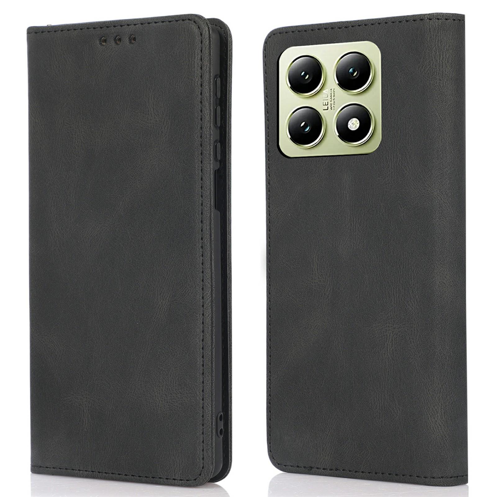 

For Xiaomi 14T Case Wallet Magnetic Closing Leather Flip Phone Cover Black