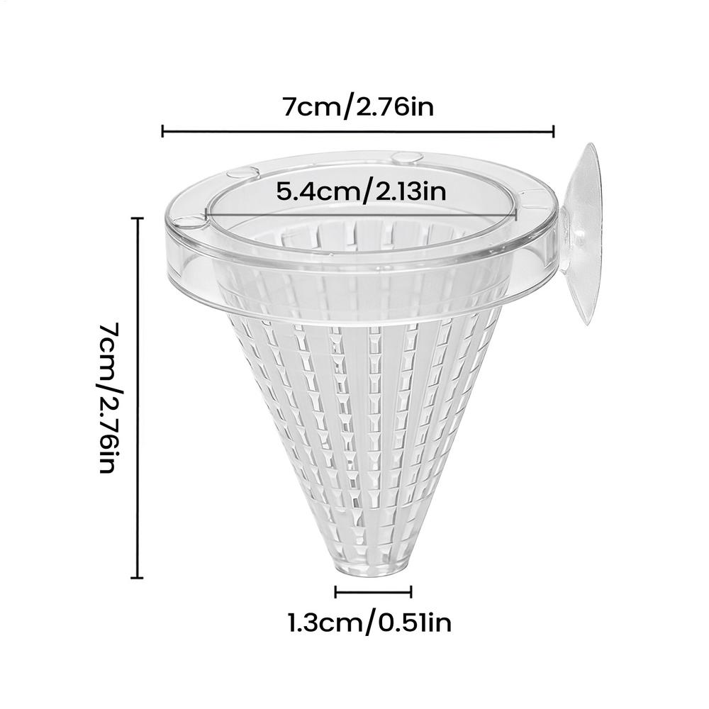 Automatic Feeder With Suction Cup For Aquarium Red Worm Feeding Fish Tank Cone Live Food Tapered Basket Feeding Dish