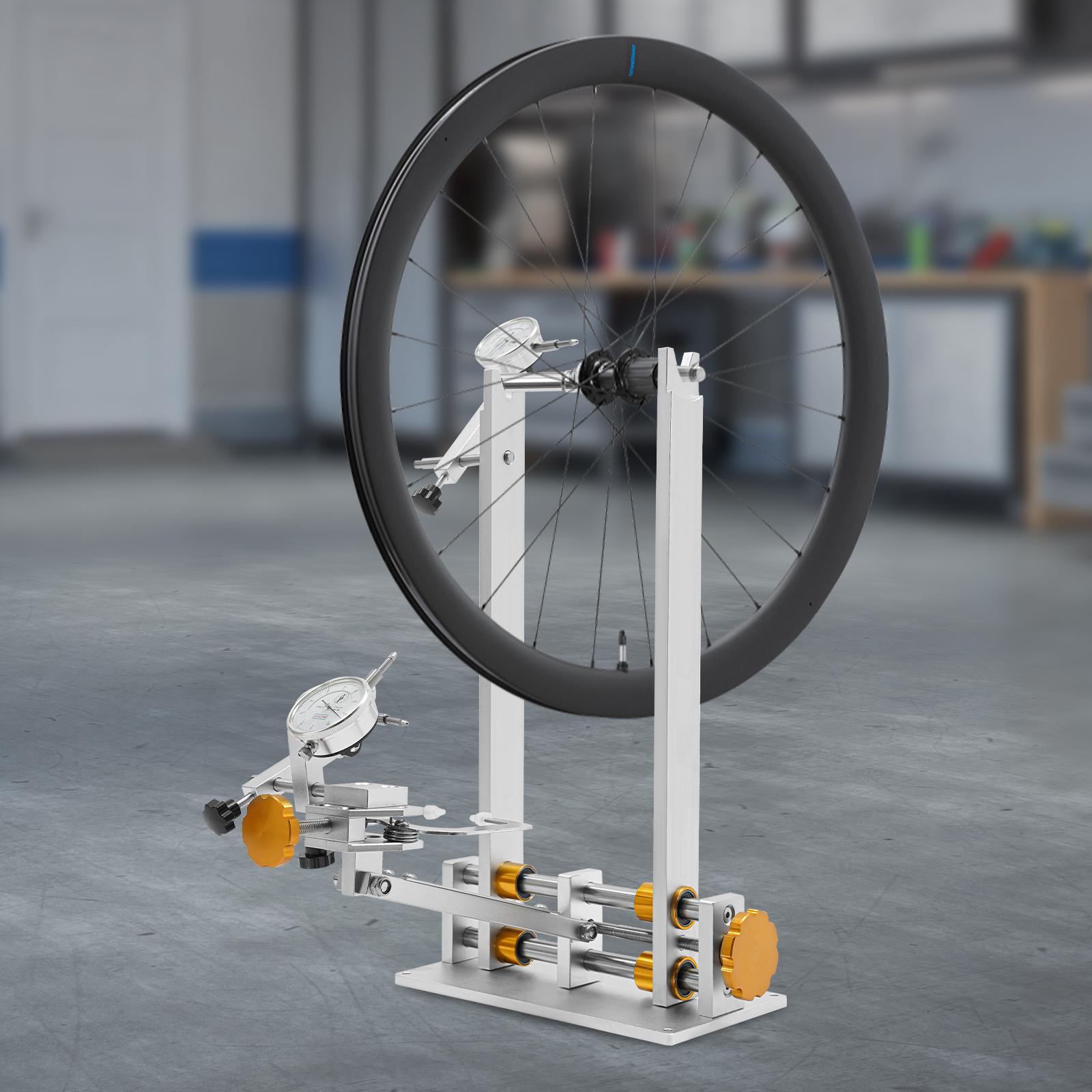 

Professional Compact Bicycle Wheel Truing Stand Tool, Aluminum Alloy & Steel Construction W/ 3 Gauges for MTB, Road, BMX, E-Bike