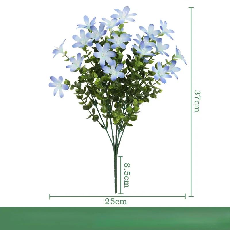 3pcs Simulation Flower Plastic Eucalyptus Leaf Bouquet Restaurant Decoration Artificial Eucalyptus Green Plant Silk Fake Flowers
