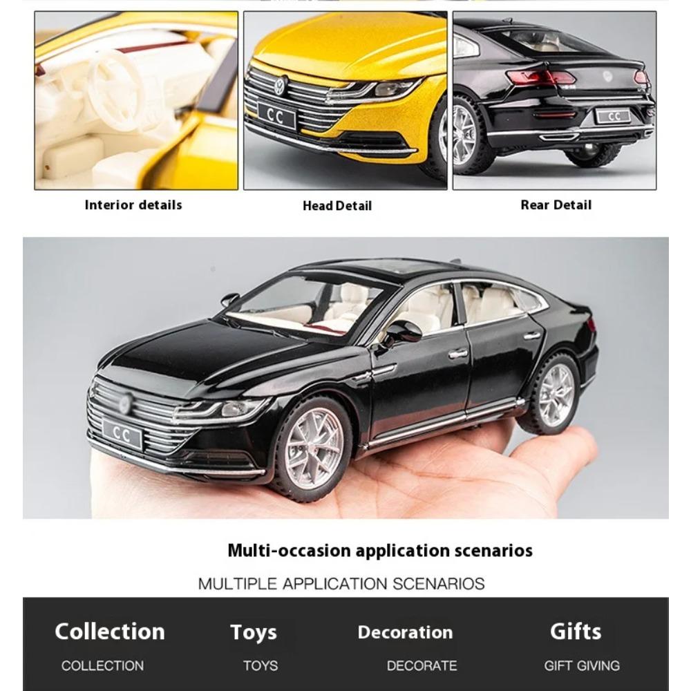 1/32 Scale Alloy Toy Car Model CC with Sound & Light, Retro Pull-Back Action - Authentic Replica for Kids & Collectors