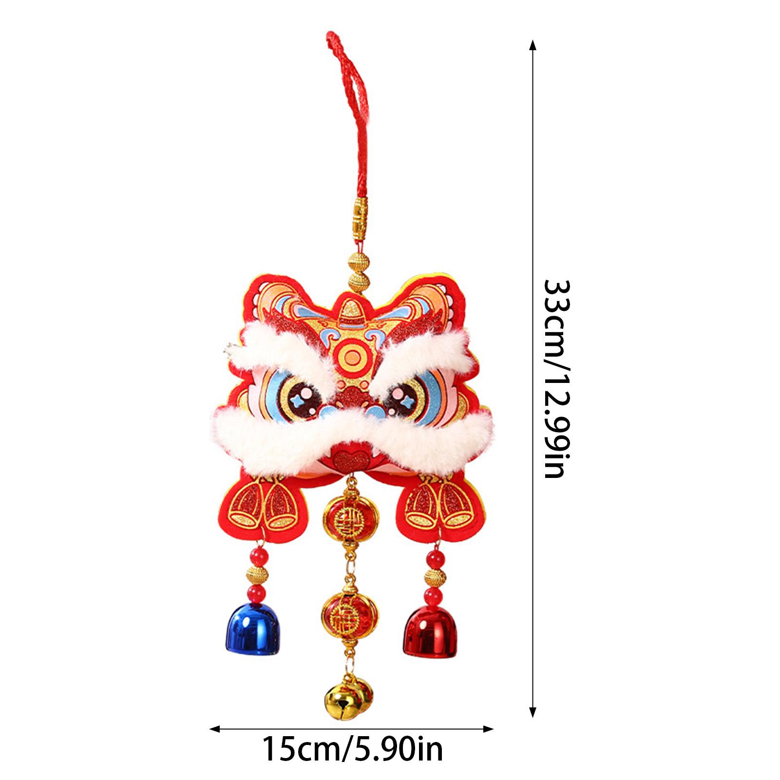 

Плюшевый колокольчик для танца льва, подвесное украшение в китайском стиле, традиционный кулон для Праздника весны, новогодний декор для гостиной, музыка ветра