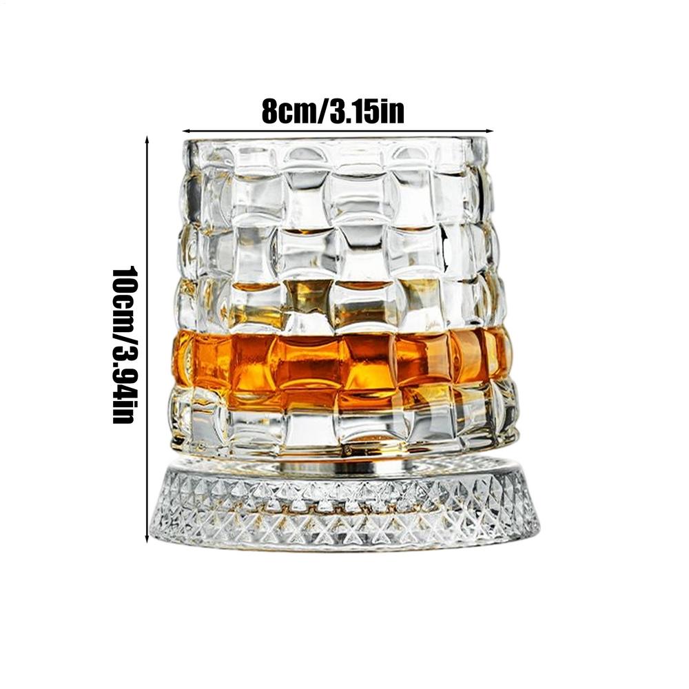 Tumbler Whiskey Glass With Base Whiskey Glasses Rotating Spinnings Wine Brandy Glass Cup Drinkware For Bar Home