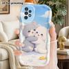 Phone Case: 2D Flat Samsung Galaxy A34 A35 M05 M06 S20 S22 S21 FE Plus 5G Protective Case, Couple Style, Two Cats Hugging, Christmas and Halloween Gif