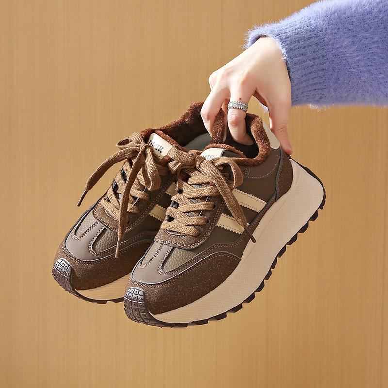 ins Korean version of the new velvet Forrest Gump shoes for women's 2025 winter student running sports platform leisure BN022-1
