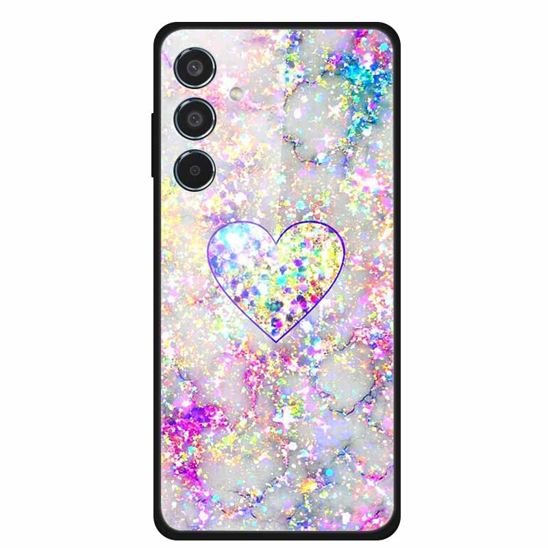 Tempered Glass Case For Samsung S25 Plus Case S 25 Plus Hard Back Cover For Samsung Galaxy A16 M55 A55 Phone Case Soft Bumper