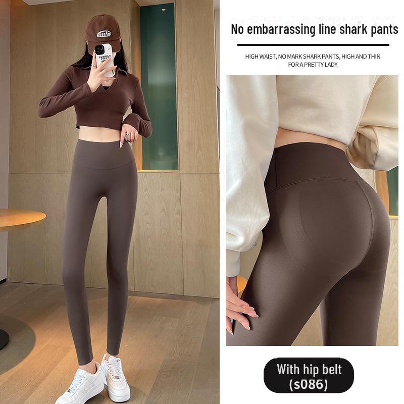 2025 Women's High-Waist Barbie Yoga Shark Pants: Slimming, Tight-Fit Velvet Leggings for Autumn & Winter