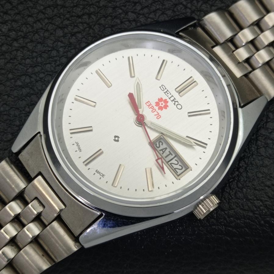 REFURBISHED SEIKO EXPo 70 AUTOMATIC 6309A JAPAN MENS SILVER DIAL WATCH A427265-2 QRL-a427265
