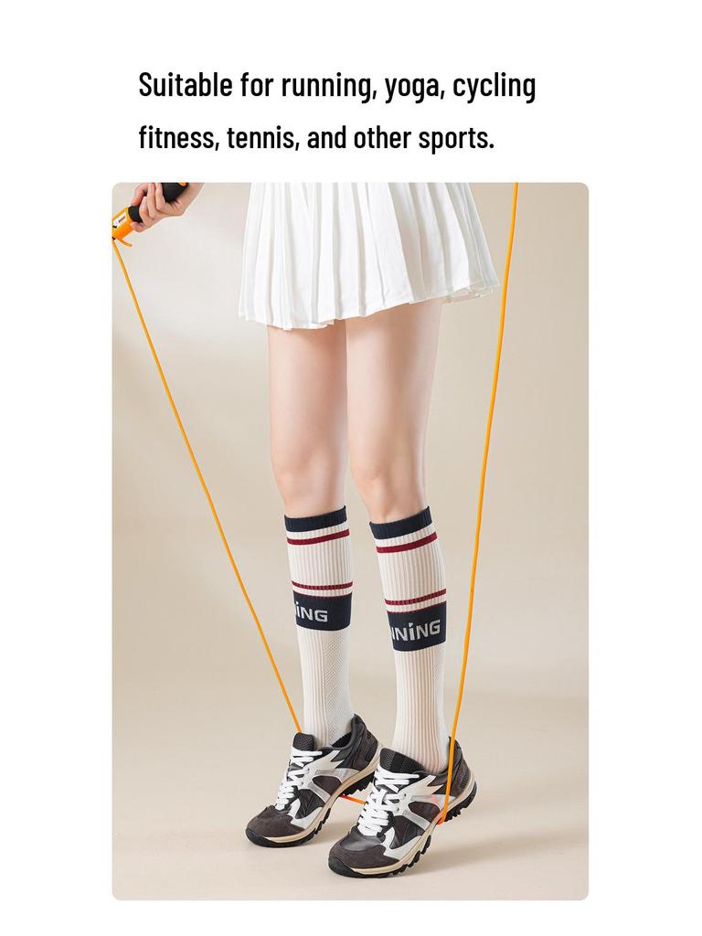 Professionelle Kompressions-Sportsocken für Laufen, Yoga, Tennis & Fitness - Atmungsaktiv Gestreift Hoher Schaft für Herbst & Winter