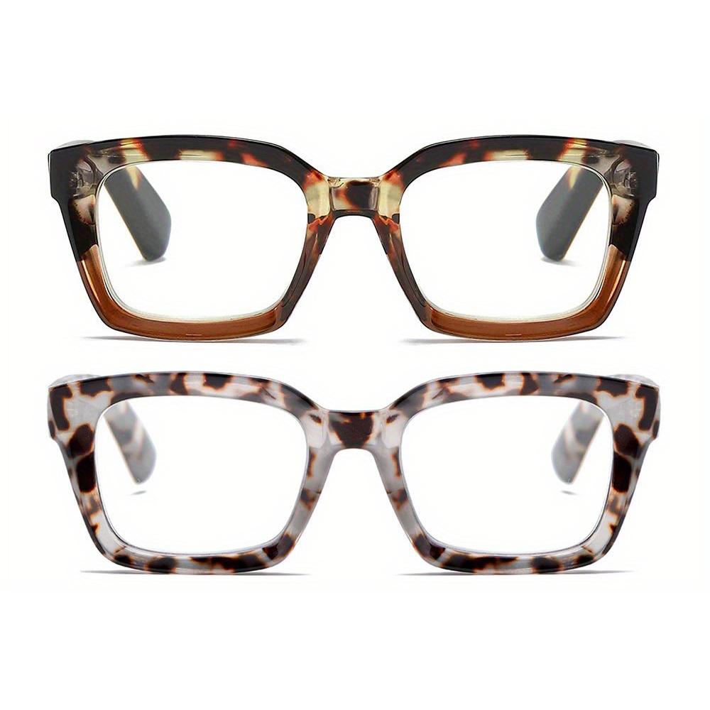 2PCS Auto-Focus Reading Glasses with Blue Light Blocking – Tortoiseshell & Leopard Print Frames Unisex High-Quality Lenses